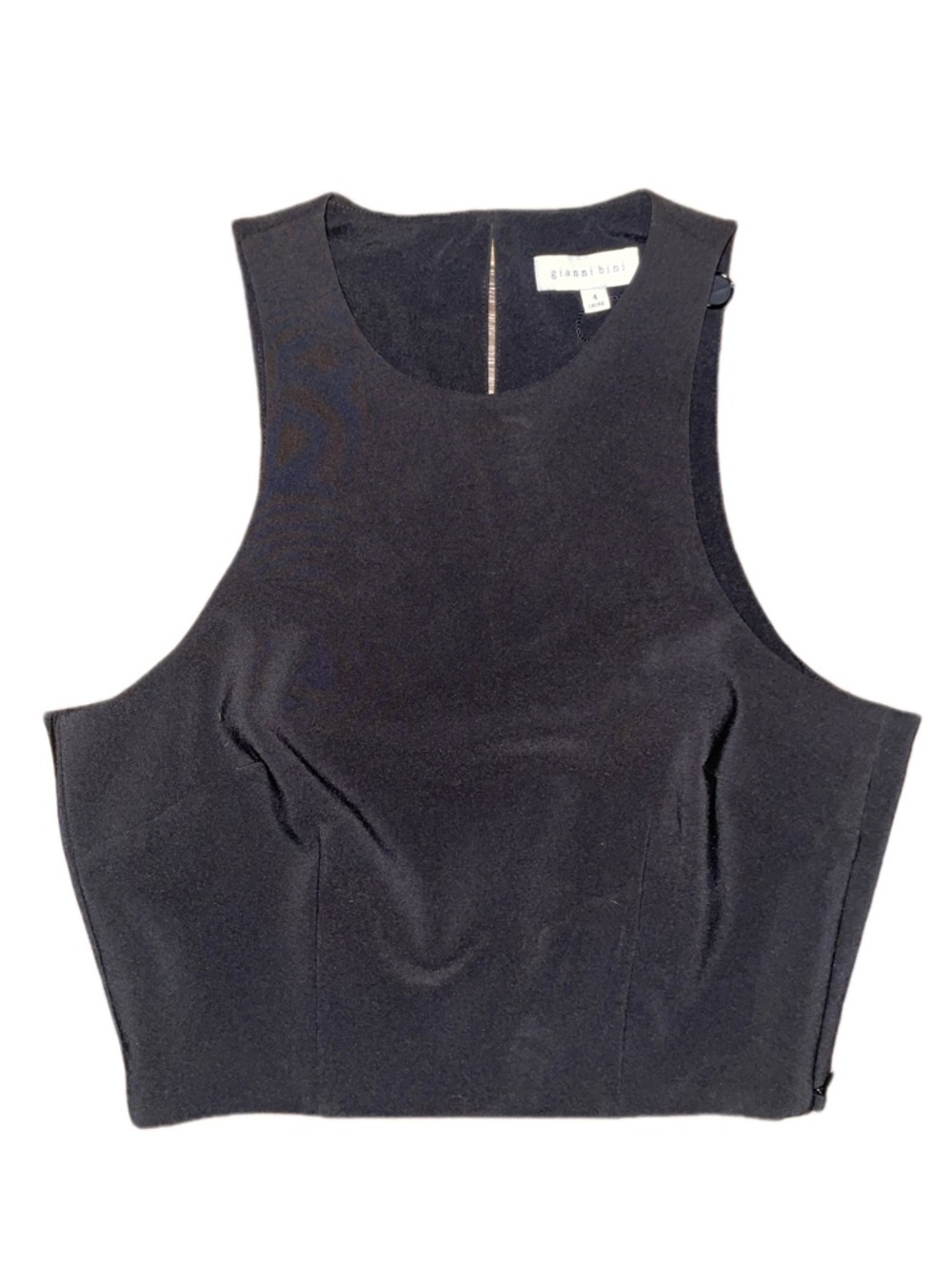 Gianni Bini Black Fitted Crop Tank